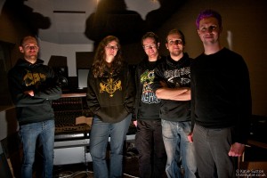 Northern Oak in the studio with producer Chris Fielding, February 2014.